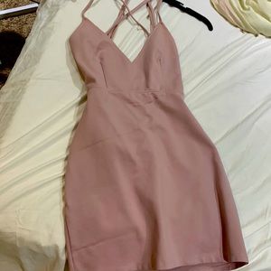 Lovely fitted salmon party dress